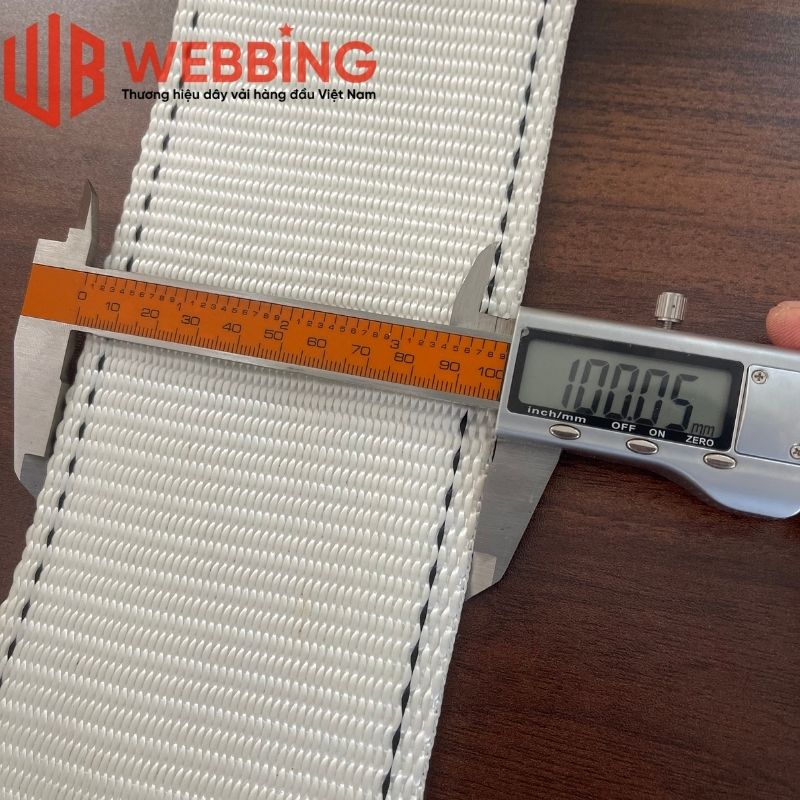 Dây đai Polyester 10cm – màu trắng – 12T