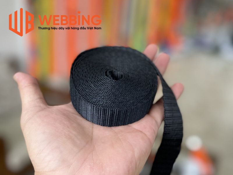 Dây đai Polyester 3.8cm – Đen – 1.5T