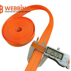 Dây đai Polyester 2.5cm - Cam - 0.8T - Bóng