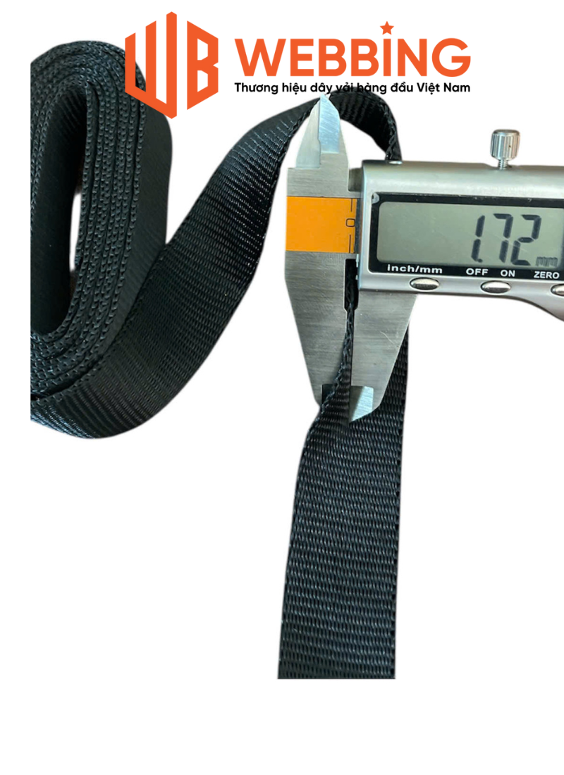 Dây đai Polyester 2.5cm – Đen –0.8T - Bóng