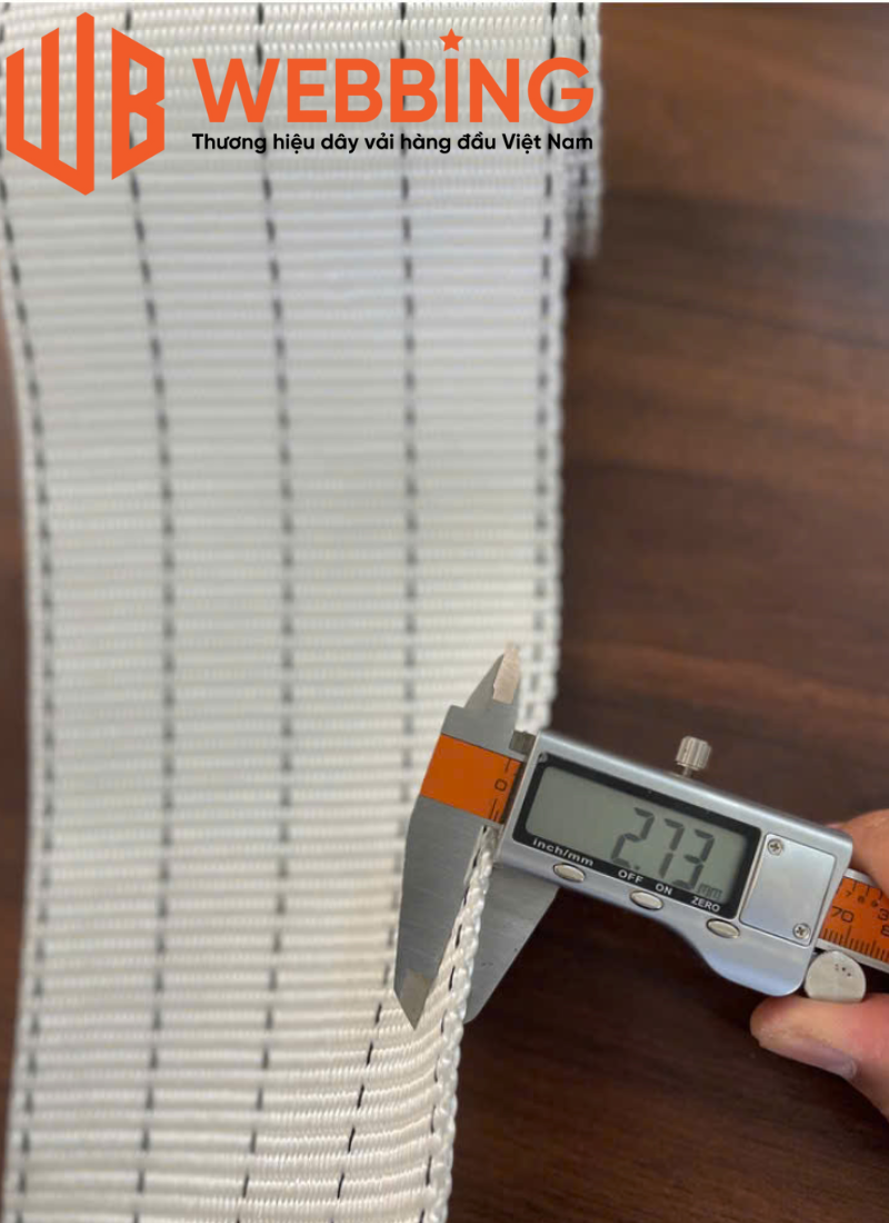 Dây đai Polyester 12.5 cm (5:1) màu trắng - Ảnh 2