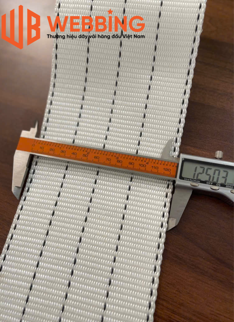 Dây đai Polyester 12.5 cm (5:1) màu trắng