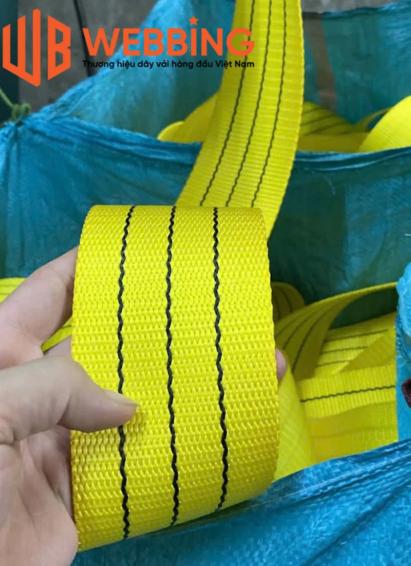 Dây đai Polyester: 7.5cm màu vàng