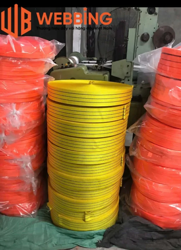 Dây đai Polyester: 7.5cm màu vàng