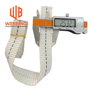Dây đai Polyester 2.5cm – Trắng – 0.8T – Sần sần